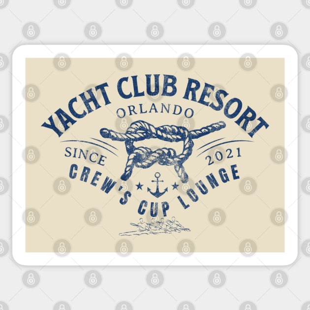 Distressed Yacht Club Resort Crew's Cup Lounge Orlando Florida Sticker by Joaddo